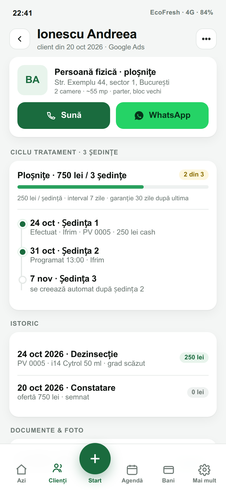 Fișa client