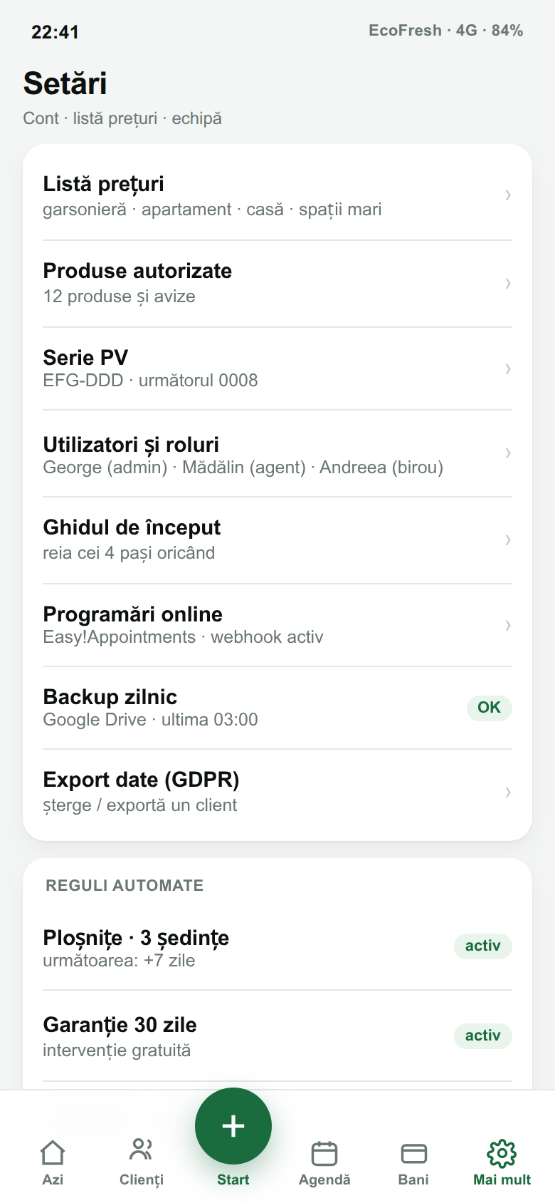Setări